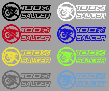 Aufkleber 100% Sauger